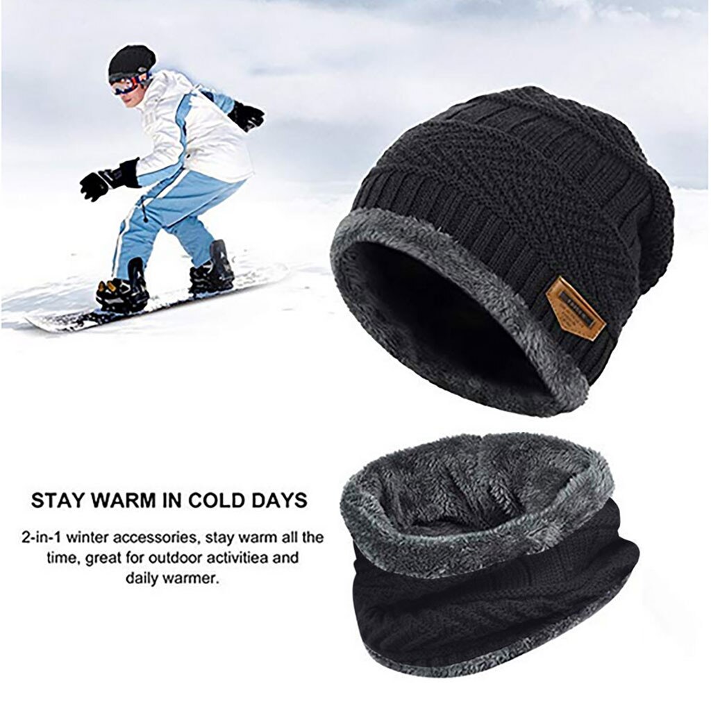 Winter Kappen Hütte Männer Warme Mütze Winter Verdicken Hütte Und Schal Zwei-Stück betroffen Windproof Deckel