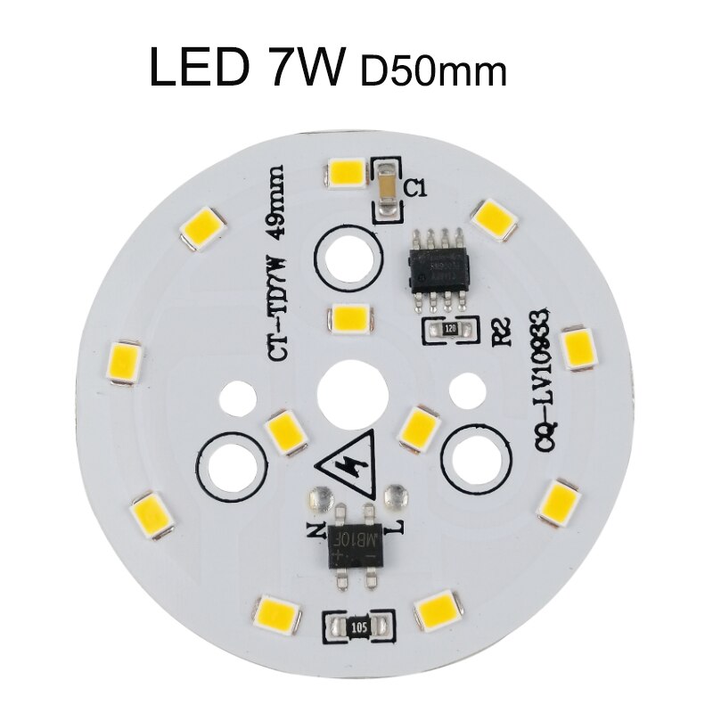 Pcb led 220v ~ 240V SMD2835 3w 5w 7w 9w 12w, pilote ic intégré, perles Led intelligentes IC SMD, Source de lumière pour ampoule Led, 5 pièces,