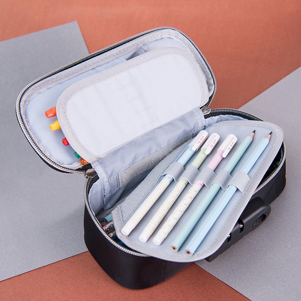 estuche para lápices candado de combinación de gran capacidad 4 colores lápiz funda cartuchera escuela Oficina suministros