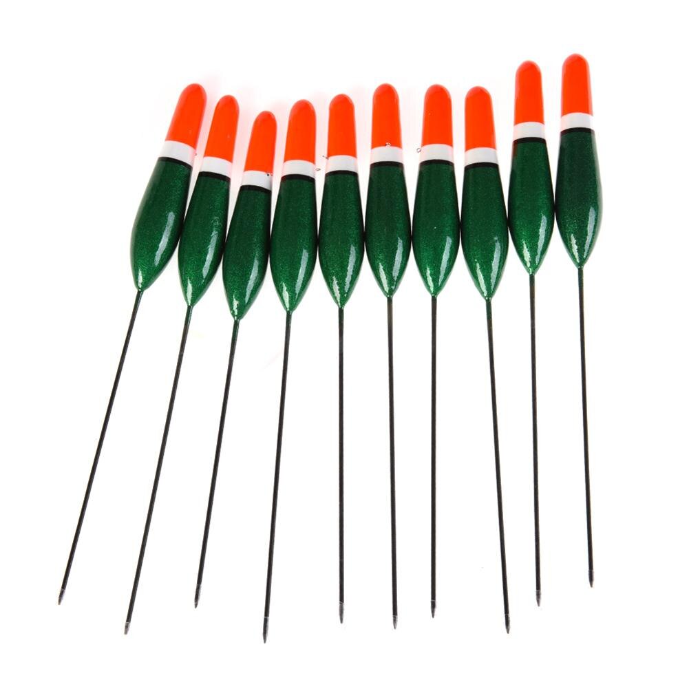 Lote de 10 unidades de flotadores de corcho para Pesca Vertical, aparejos de Pesca flotante de carpa hechos de abeto duradero.: green