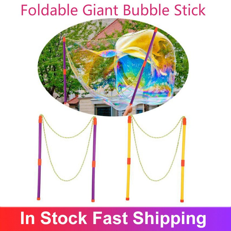 Grote Zeepbel Maker Outdoor Activiteit Grote Bubble Stick Opvouwbare Giant Bubble Stok Outdoor Speelgoed Voor Kinderen Ouder Kind Spel