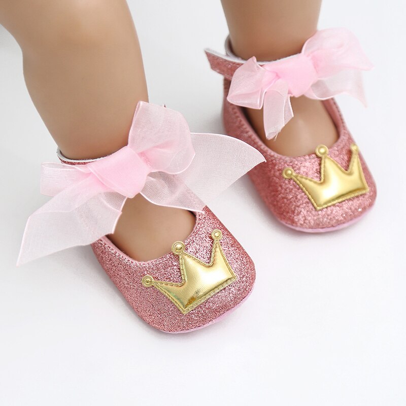 Sommar baby skor första vandrare söt kronrosett blomma baby flicka skor mjuka sulor halkfria spädbarn småbarn flickor