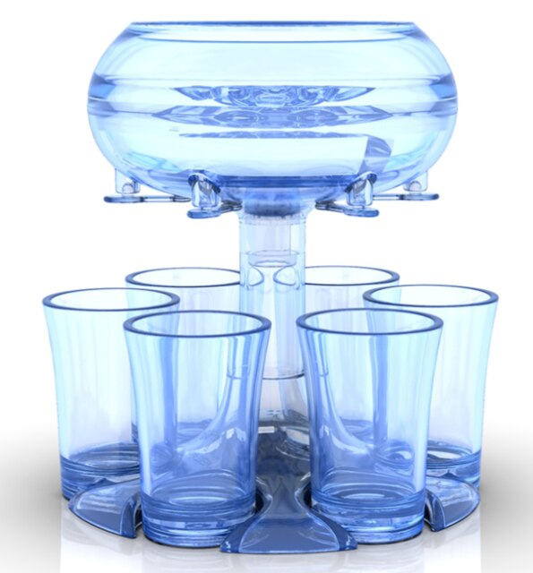 6 schuss Glas Dispenser Halter Wein Whisky Bier Dispenser Rack Bar Zubehör Caddy Schnaps Spender Party Spiele Trinken Tools: Blue set
