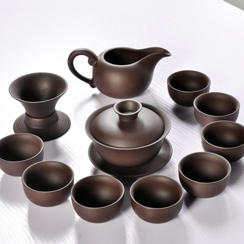 Ceramic Yixing Purple Clay Tea Set Kung Fu Pot Infuser Xishi Gaiwan Teapot Serving Cup Teacup Chinese Drinkware