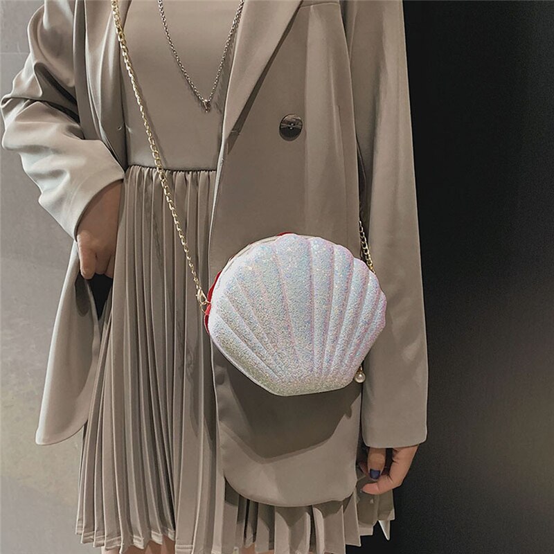 PC Pailletten Shell Schulter Taschen Frauen Wilden Umhängetasche Damen Casual Kette Student Handtasche bolsas de mujer Kreuz Körper a4