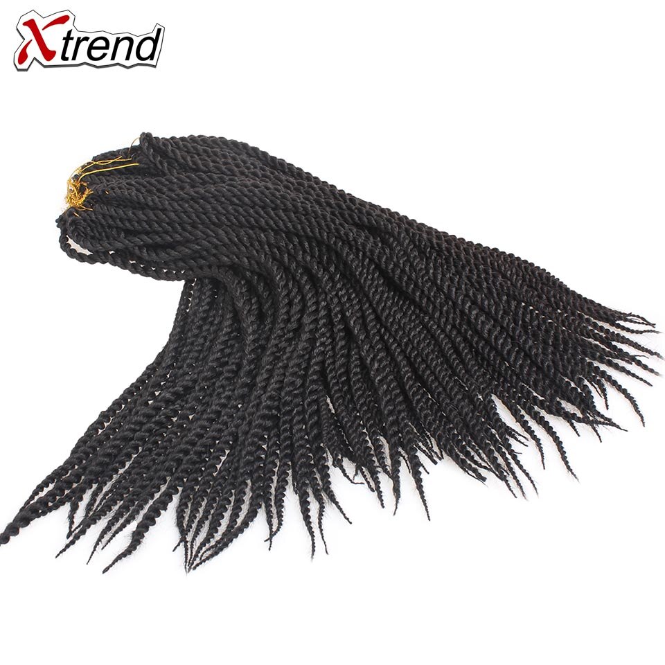 Xtrend Crochet Hair Senegalese Twist Synthetic Crotchet Braid 22inch 12 Roots Braiding Extensions Twists Braids