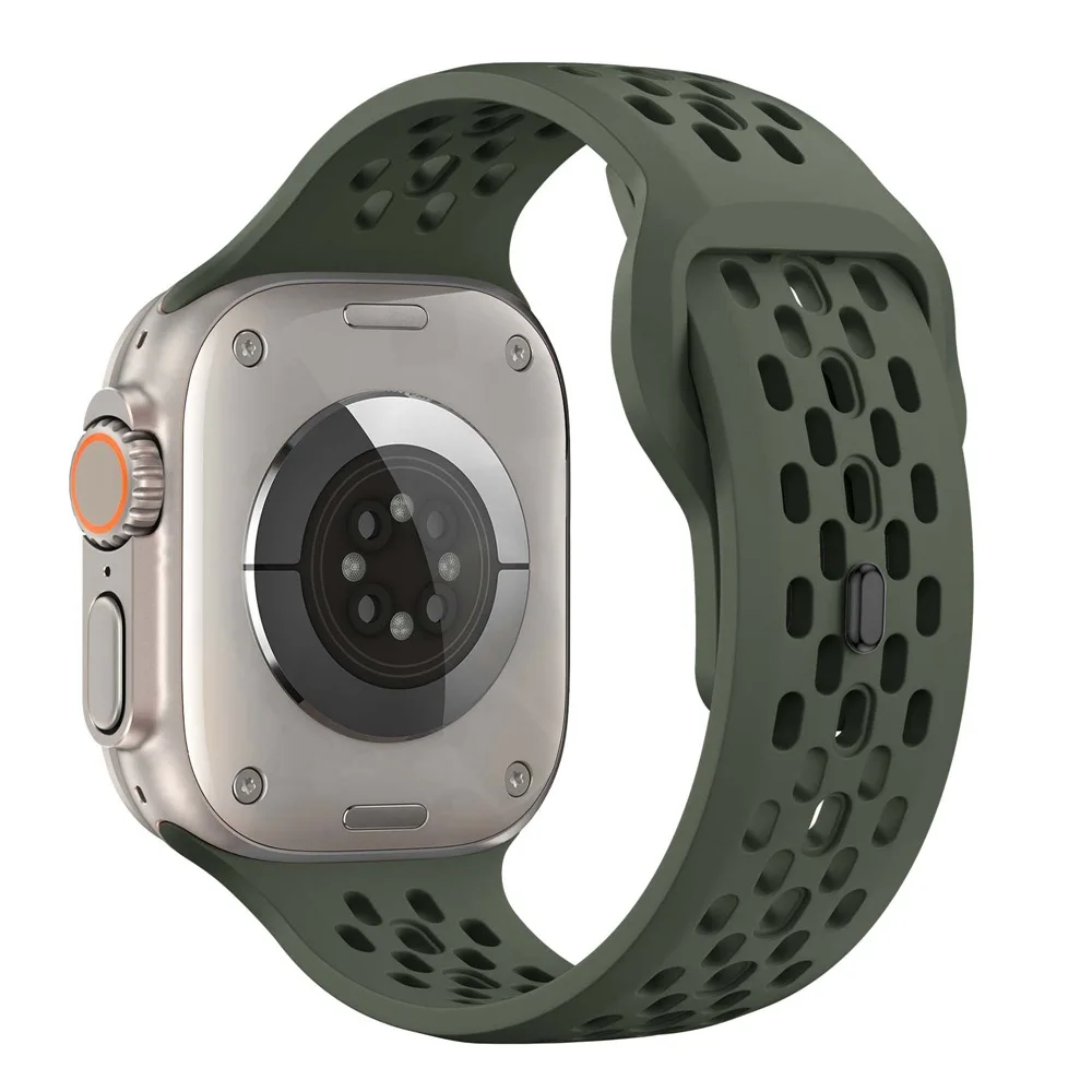 Correa de silicona para Apple Watch Correa 46mm 45mm 41mm 44mm 49mm 40mm 42mm pulsera Correa para Iwatch Series 10 9 8 7 6 5 SE Ultra 2