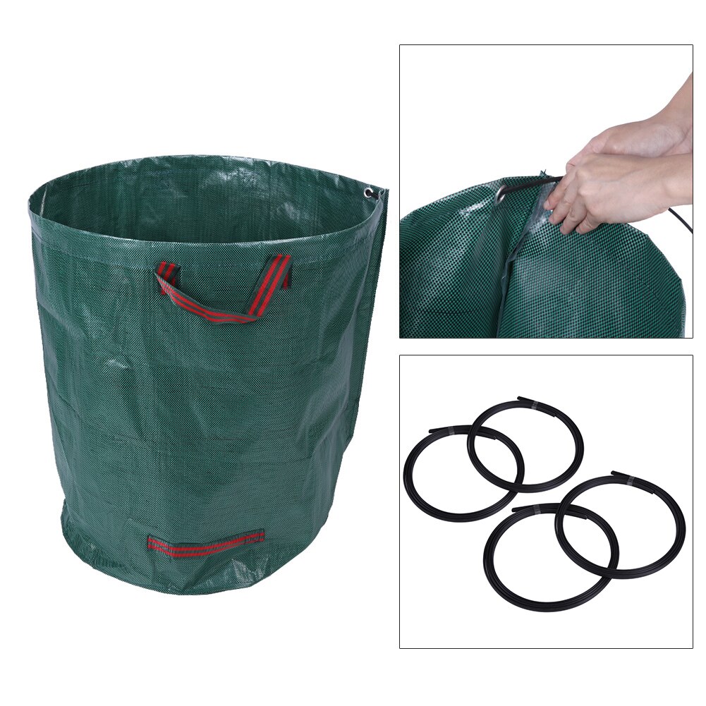 4 stk 270l multifunktion vandtæt rivefast haveaffaldspose sæk til græsblade haveaffald og hækklipning