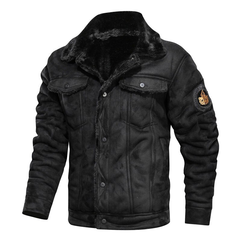 Höst- och vinterslag stor #39 casual motorcykel lösa skinnjackor: Svart / Xxl