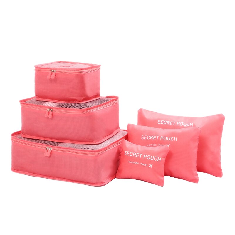 6Pcs/set Travel Luggage Storage Bags Suitcase Packing Set Portable Waterproof Clothes Baggage Cube Cases Organizer bag in bag