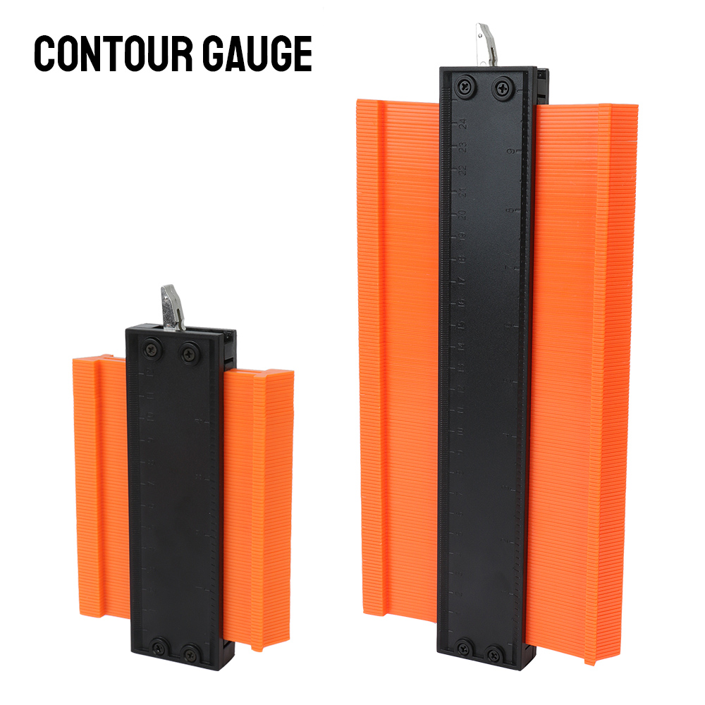 Medidor Meethulp de azulejos laminados, bloqueo ajustable, borde de aleación, regla de medida de madera para dar forma, herramienta duplicadora de perfiles de calibre de contorno