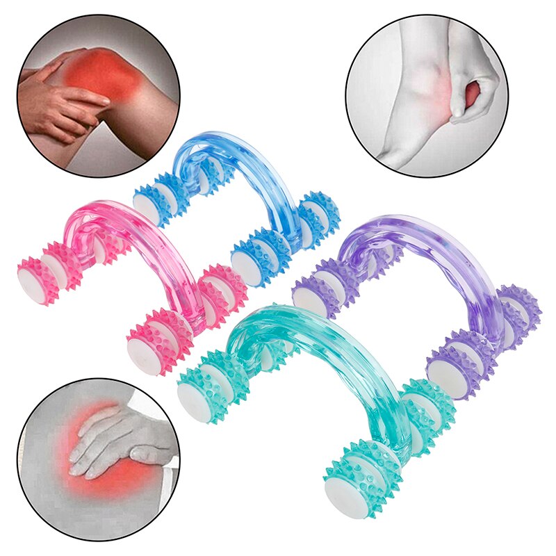 1PC Full-body Plastic Car Roller Eight Roller Wheels Relaxing Hand Massage Tool Reflexology Face Hand Foot Back Body Therapy