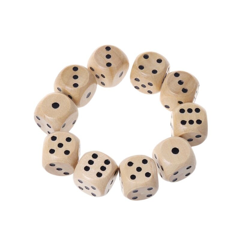10 stücke 6 Seitige Holz Würfel Würfel Runde Ecke Würfel Party Kind Spielzeug Spiel Werkzeuge 14*14*14mm Unterhaltung Würfel Digitale