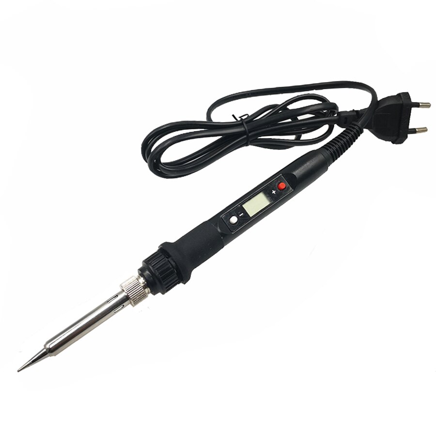 60W 80W Electric Soldering Iron Temperature Adjustable Digital 110V 220V Tin Welding Solder Iron Tips Bag Repair Rework Tools: 80W Black / US