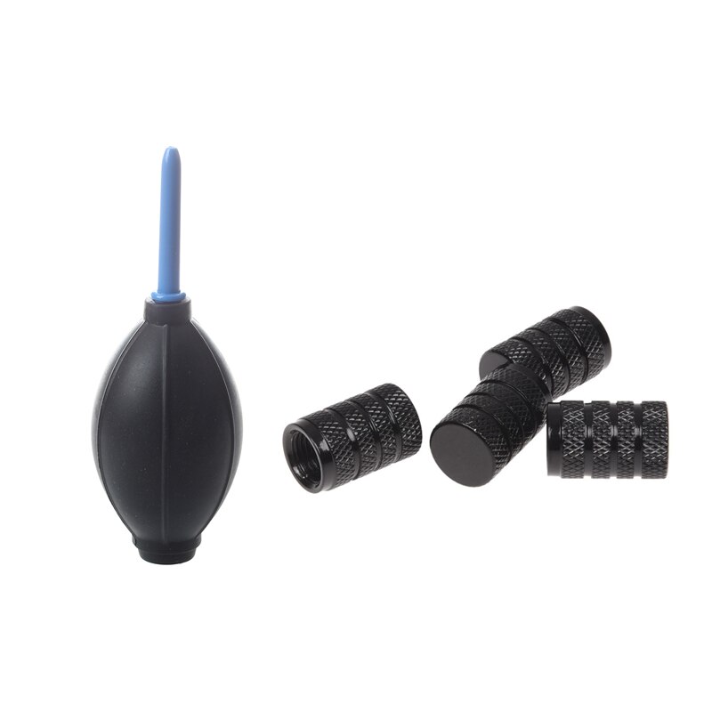 Rubber Air Dust Blower Cleaner Pump for Removing Dust Off Camera Lens S6 with 4 Pcs Black Car Vehicle Tyre Tire Valve Stem Decor