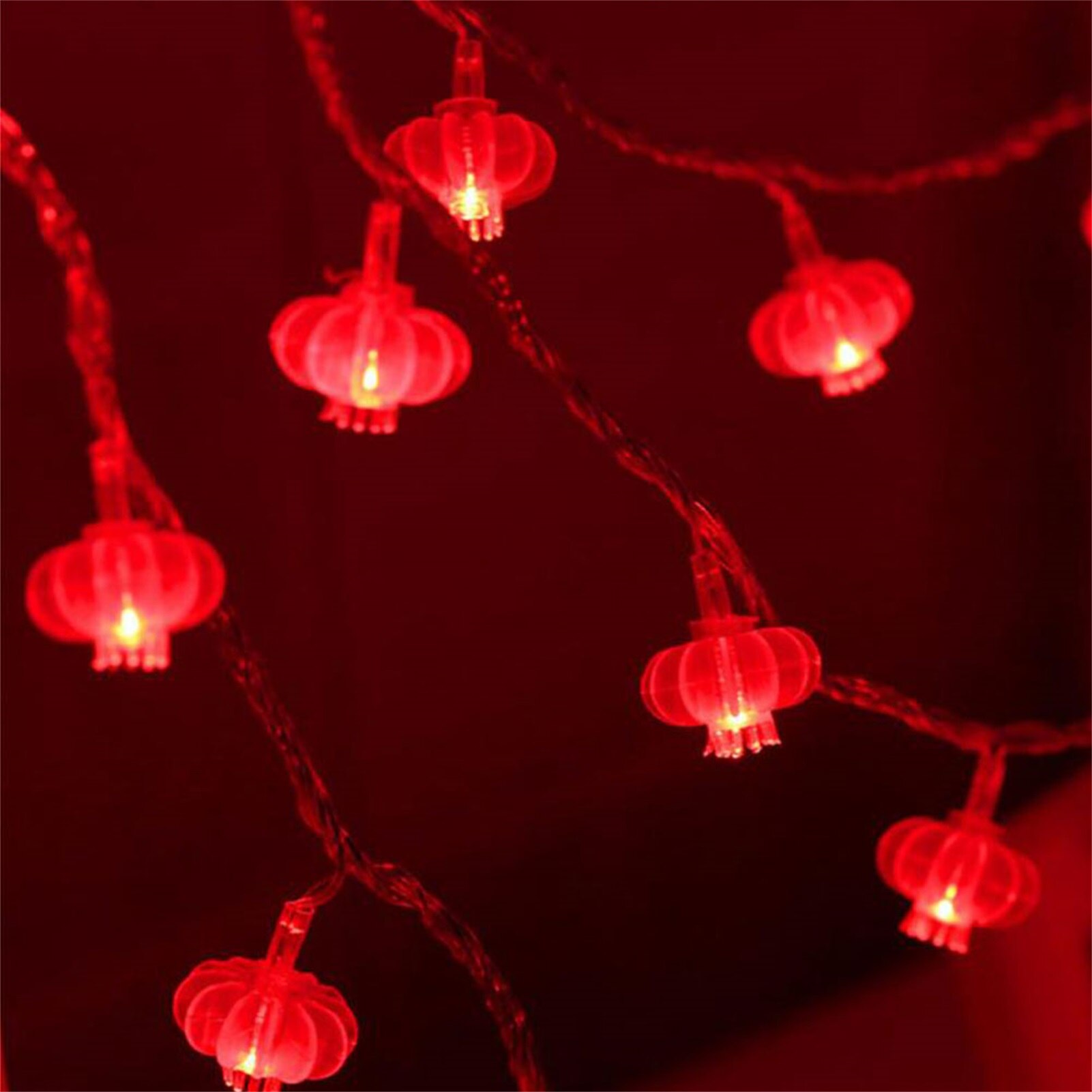 Chinese Red Lantern LED String Light Christmas Battery Operated Party Supplies Chinese Year Lights Decor