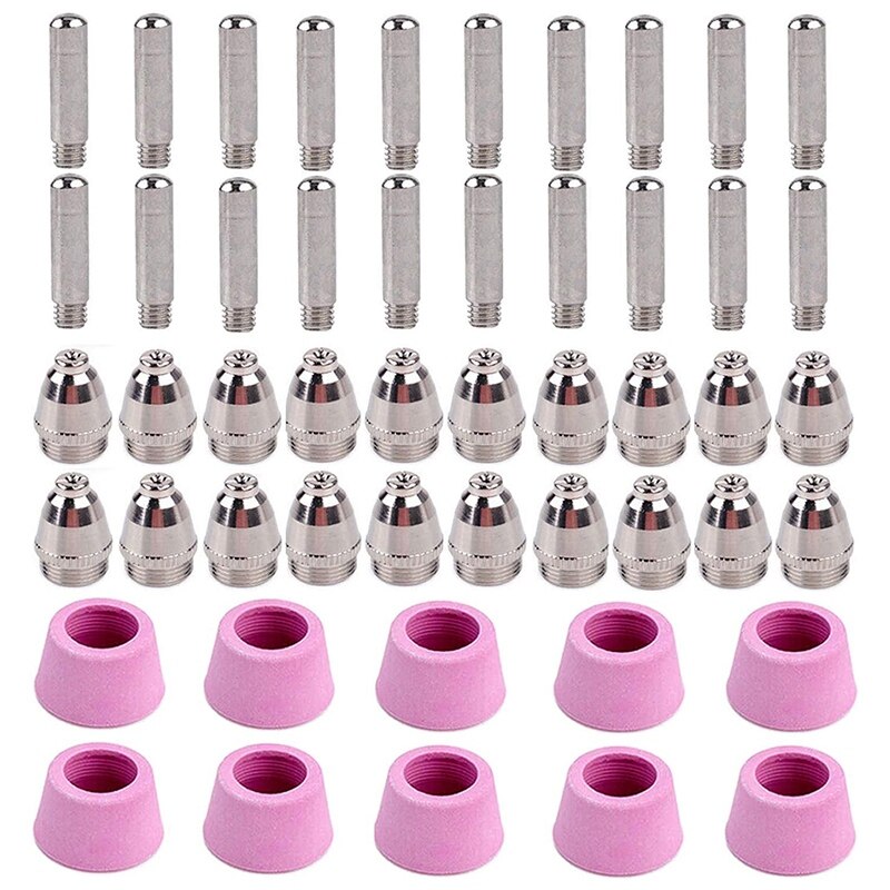 ! 50Pcs Plasma Cutter Torch Verbruiksartikelen Elektrode Nozzles Cups Kit Voor Ag-60 SG-55 WSD-60 Fit Cut-60 LGK-60 Plasma Cutt