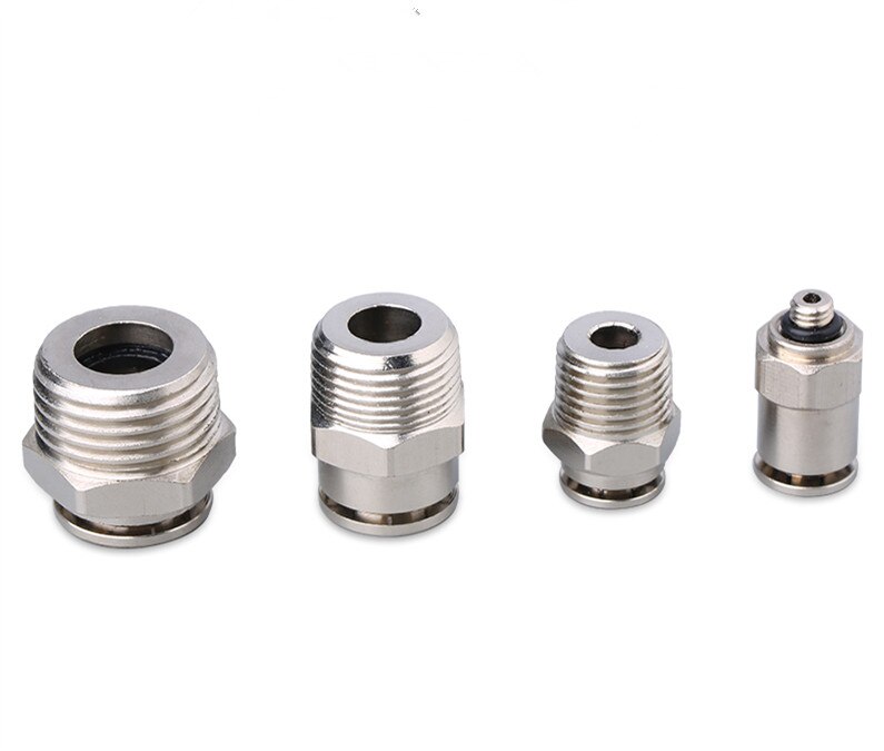 Brass Fitting Pneumatic Compressor Male Straight Compress Air Fitting 4mm to M5, 1/8",1/4" PC4-M5/PC4-01/PC4-02