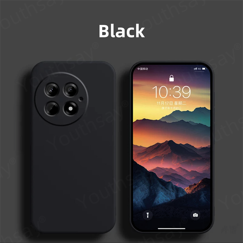 Para Oneplus 13 funda Oneplus 13 13R 12 12R 11 funda Coque Fundas Original silicona líquida suave TPU parachoques trasero para teléfono Oneplus 13: Negro / Para iPhone 16 Pro