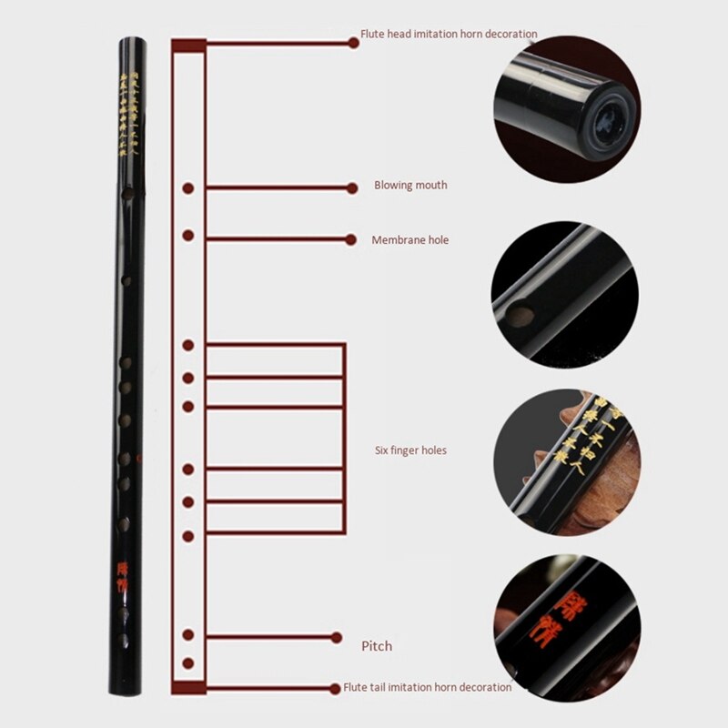 Traditional Chinese Dizi Flute - 38cm - 6 Finger Holes - Beginner Instrument