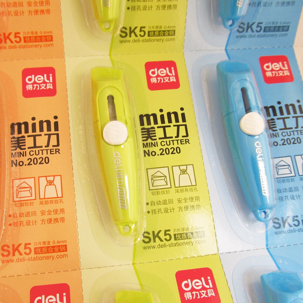 1pc Mini Utility Knife Box Cutter Auto-Retractable Razor Blade Knife