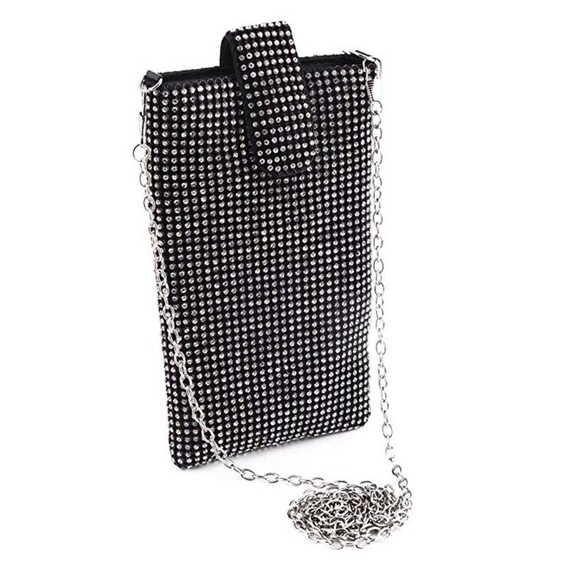 Abend Handtaschen Kupplung Geldbörsen für Frauen Kleine Umhängetasche praktisch Geldbörse Brieftasche: schwarz