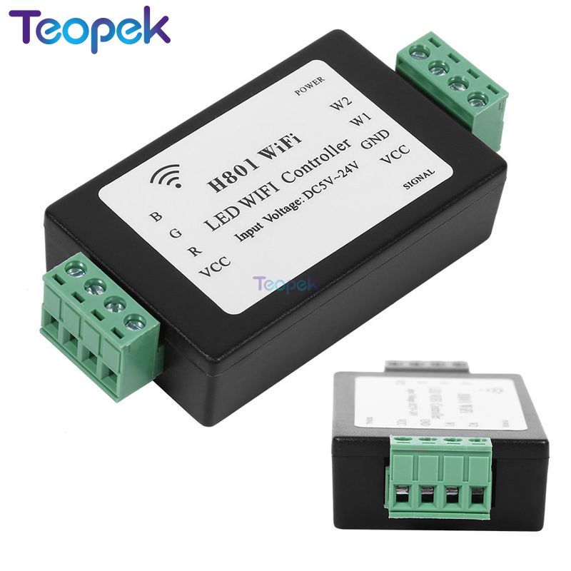 Rgbw ledet wifi-kontroller  h801 dc5-24v inngang 5ch*4a utgang til rgb rgbw ledet stripe lysbåndbånd
