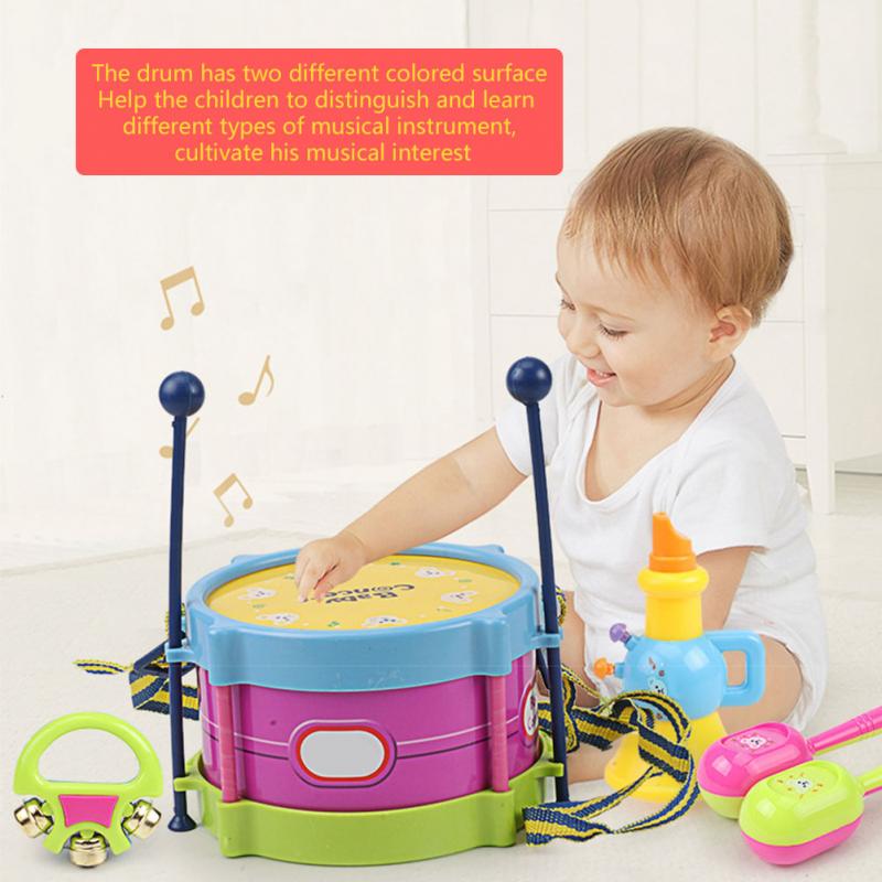5 st barntrumma trumpet leksak musik slaginstrument set tidig utbildning pedagogisk leksak baby barn barn set