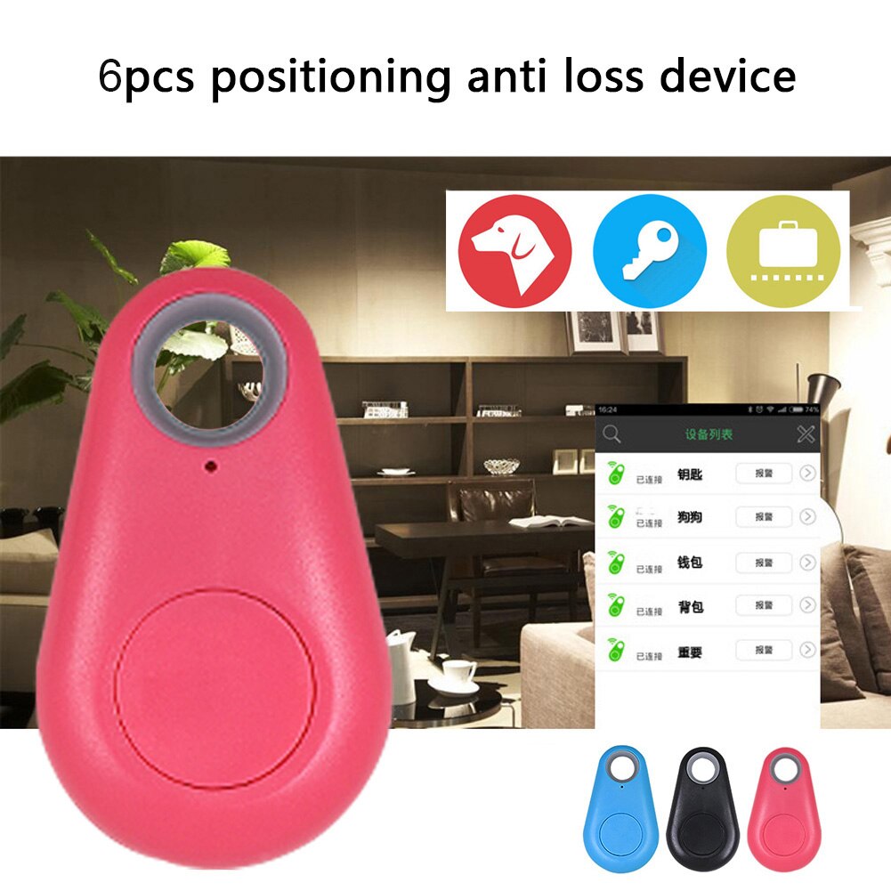 6 pièces Mini détecteur de clé Anti-perte alarme GPS localisateur d'article pour chien de compagnie enfant porte-clés portefeuille téléphone étiquette intelligente traceur Bluetooth