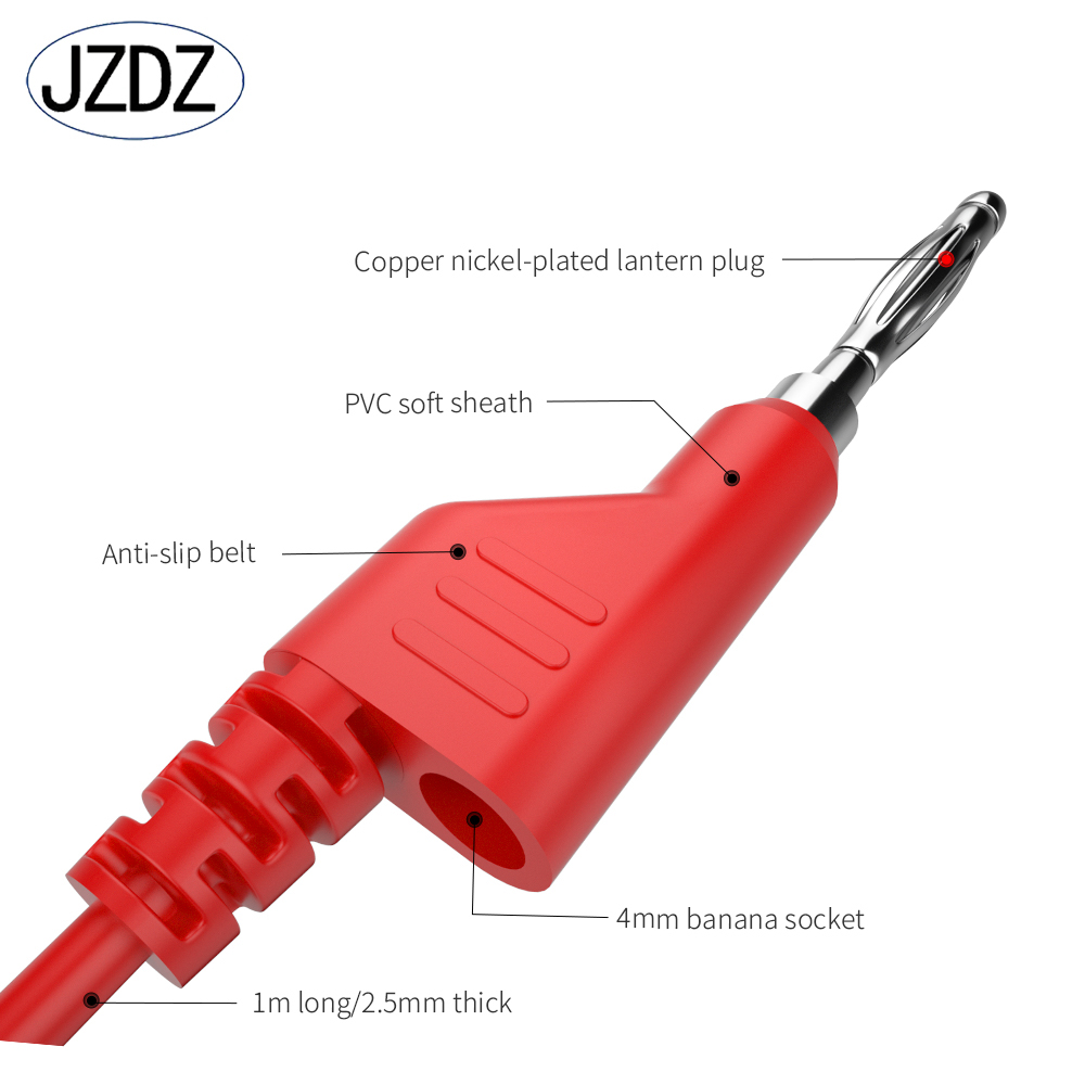 JZDZ 5 stks Multimeter Meetsnoeren 4mm Banaanstekker naar Banaanstekker Elektrische Test kabel Jumper draad DIY tool J.70054