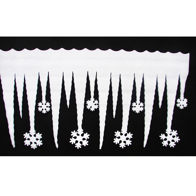 2 Stks/partij Kunstmatige Witte Sneeuwvlok Sneeuw Ijs Strip Party Window Overwaarde Sneeuw Vlok Decoratie Xmas Decor Ornament