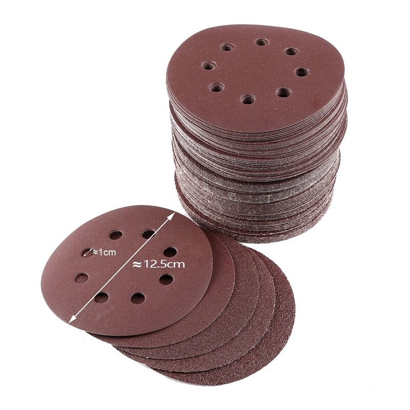 100 Pcs Sanding Discs Sandpaper Sanding Sheets 40 60 80 120 240 Grits Round Self-Adhesive Polishing Disc Sanding Disc