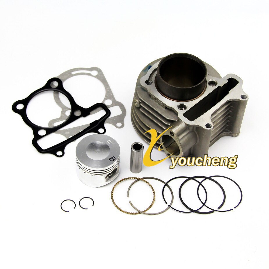 Cylinder Body Assembly 57.4mm Bore Cylinder Rebuilt Kit for GY6 150cc ATV Go Kart Mope TG-GY6150