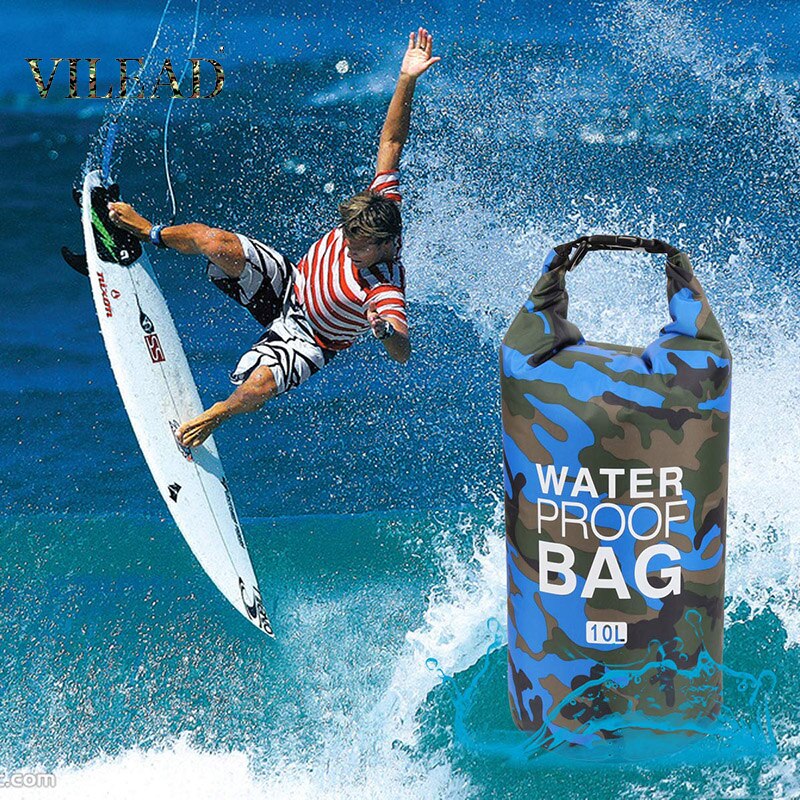 Vilead Pvc Waterdichte Dry Bag Camo Outdoor Duiken Opvouwbare Vissen Varen Kajakken Opslag Drifting Rafting Bag