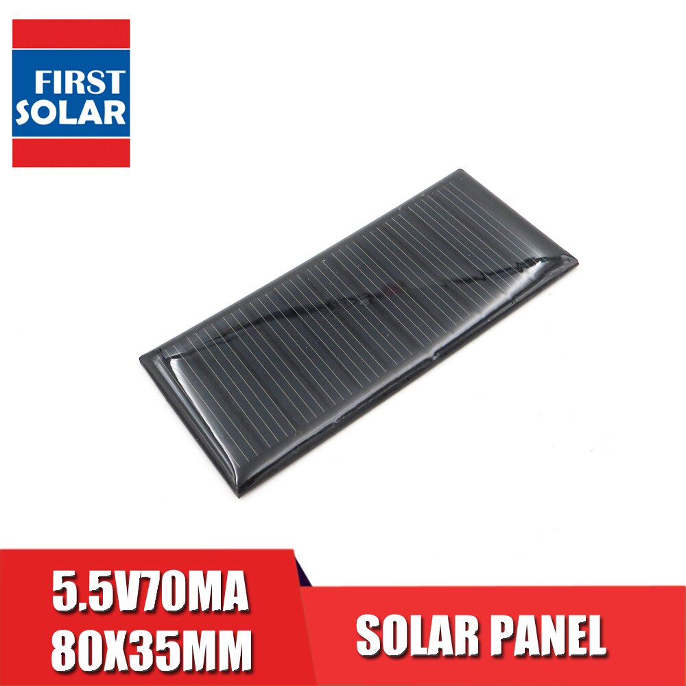 5.5 v 70ma solcellepanel polykrystallinsk silicium standard epoxy diy batteri opladningsmodul solcelle mini