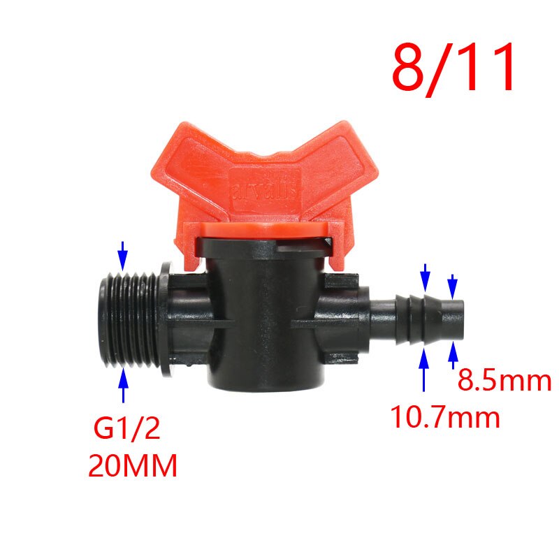 Grifo de jardín con válvula de control de lengüeta, manguera de riego en miniatura de 1 pulgada, conector rápido, macho a 1/2, 3/4, 3/8, 1/2, 3/4, 1 Uds.