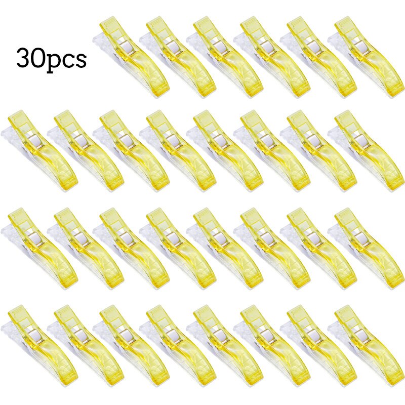 LMDZ 30/50PCS Multicolor Plastic Clips Fabric Clamps Sewing Clips Plastic Clamps Fabric Quilting Craft Sewing Knitting Clips: 30pcs Yellow
