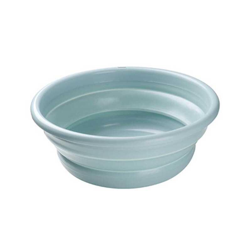 Collapsible Wash Basin Portable Folding Laundry Basket Foldable Storage Bucket: Blue