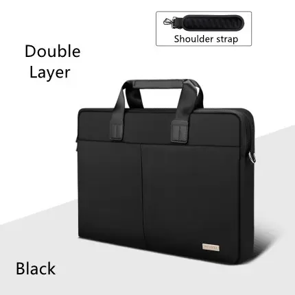 Dubbellaagse laptoptas voor ipad air 13 13 laptoptas met grote capaciteit, 15.6 voor macbook pro 14 16: 17- inch / Zwart