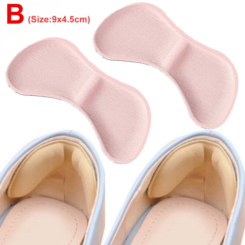 Semelles adhésives Anti-usure, 2 pièces, coussinets de talon, soulagement de la douleur, Patch autocollant, taille ajustable, chaussures, insérer la semelle intérieure, soins des pieds: B (Pink)