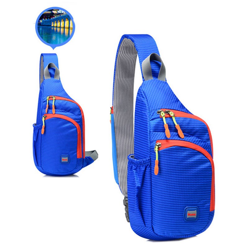 Unisex nylon heren dames waterdichte nylon schoudertas schoudertas reizen kamperen paardrijden: Blauw