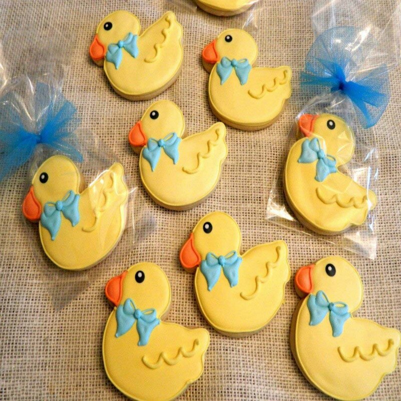 Keniao ænder og bamse småkage udstikker sæt til baby shower fødselsdagsfest  - 2 styk - kiks fondant forme - rustfrit stål