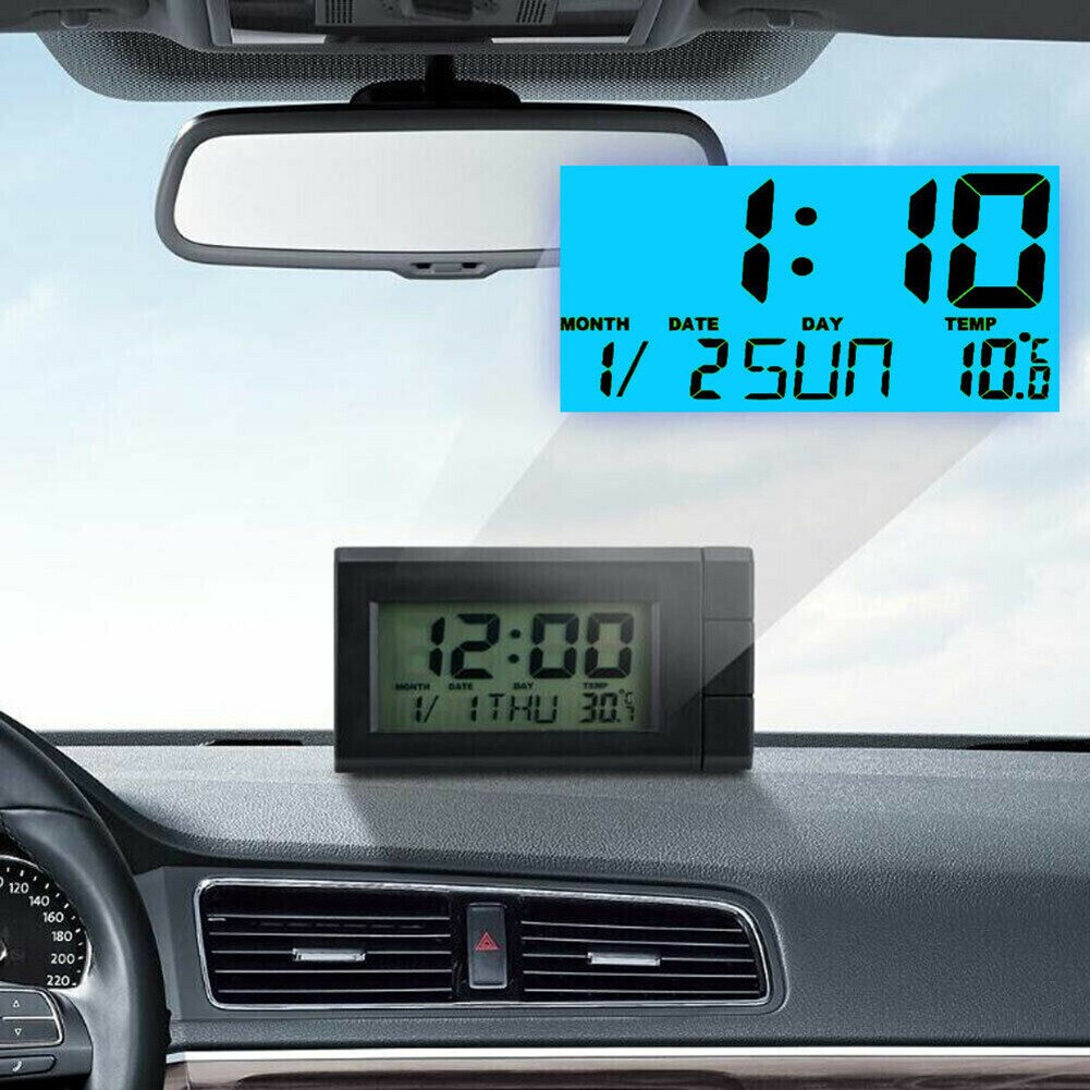 Datum Klok Digitale Thermometer Voor Auto Dashboard Draagbare Tafel Bureau Abs