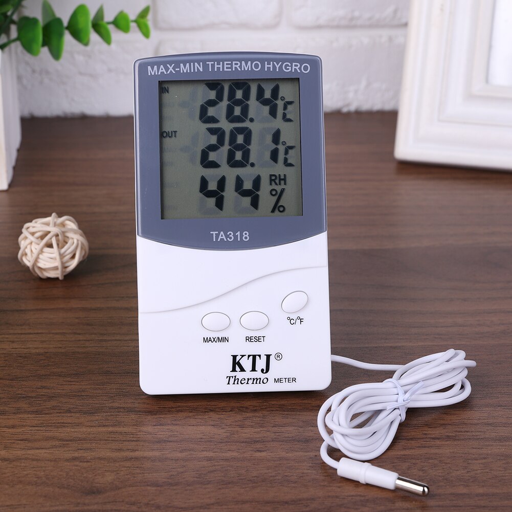 Indoor Outdoor Digital LCD Thermometer Hygrometer Temperature -50 to 70 Centigrade Termometros Digitales 12.5 x 7.0 x 1.92cm