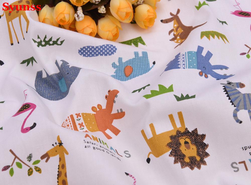 Tegnefilm dyr gør-det-selv håndlavet syning patchwork quiltning baby lagen tissus tecido boligindretning trykt twill bomuldsstof