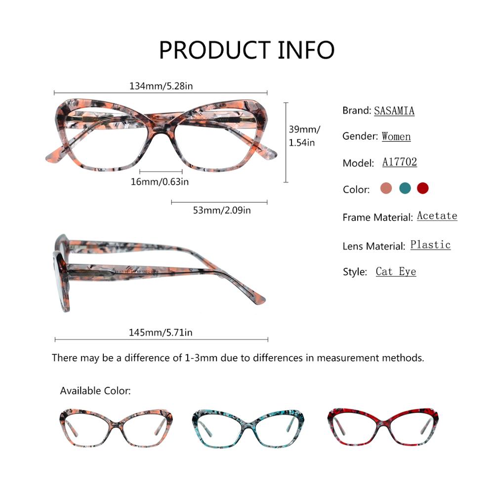 Sasamia kat briller stel dame briller dame brille stel demi briller optiske stel dekorative kvinde briller