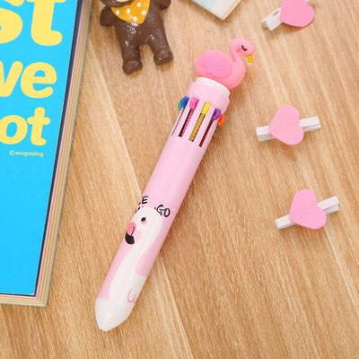 Creatieve 10 Kleuren Balpen Cartoon Schoolbenodigdheden Kantoorbenodigdheden Pennen Kawaii Multicolor Balpen Office Accessoires: fenfen e