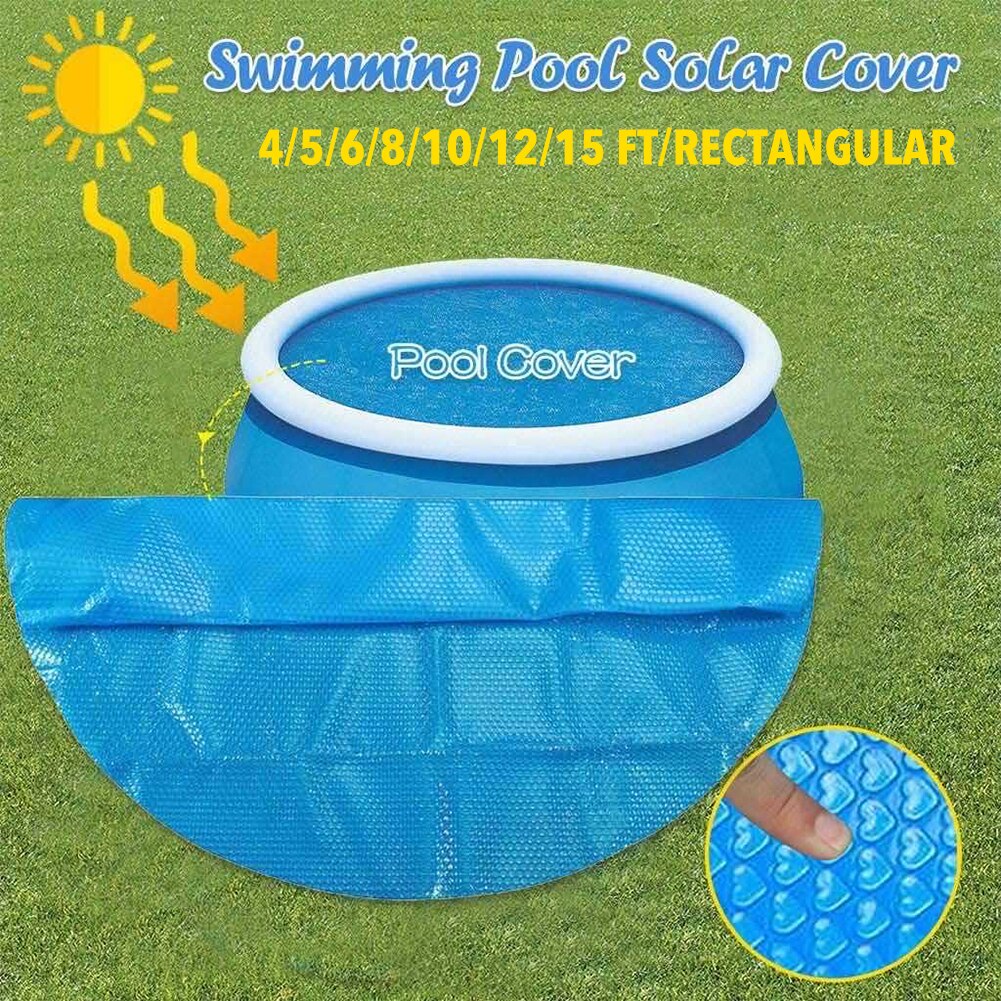 4/5/6/8/10/12/15 Ft Round Swimming Pool Solar Cover Inflatable Round Swim Pool UV-resistant Waterproof Dustproof Heat Cover