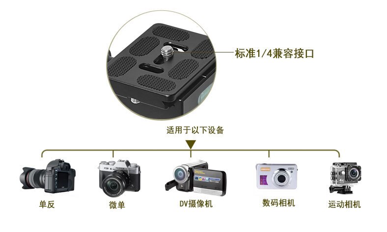 360 Degree Rotating Camera Tripod Panoramic ball head for photography dslr Camera ball head with 60mm quick release plate