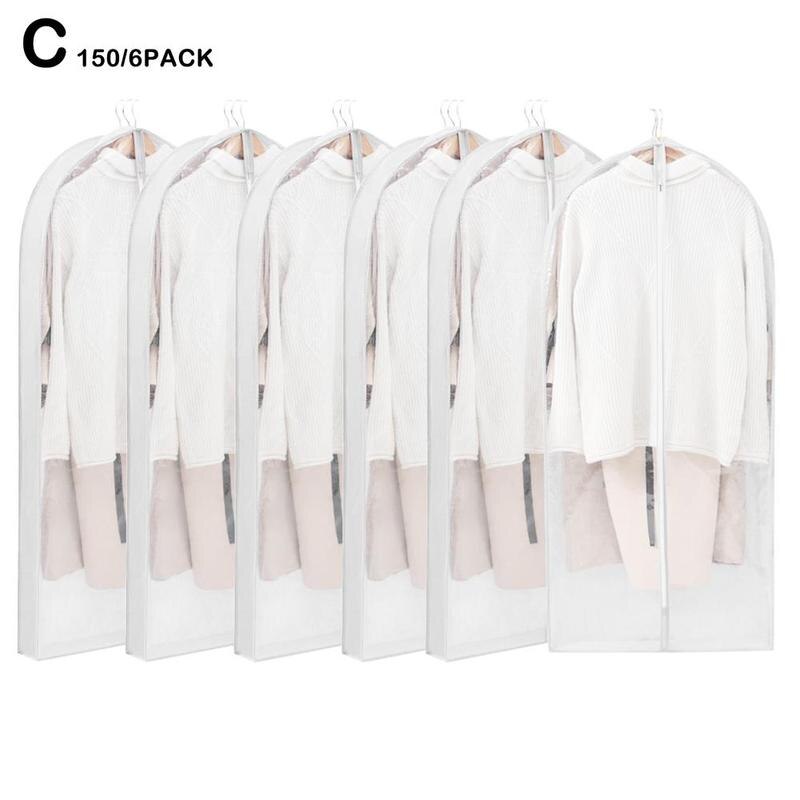 Non Woven Clothing Dust Covers Long Suit Bag Garment Dust Protector Storage Wardrobe Suit Clothes Coat Dress Cover Organize H9F1: C